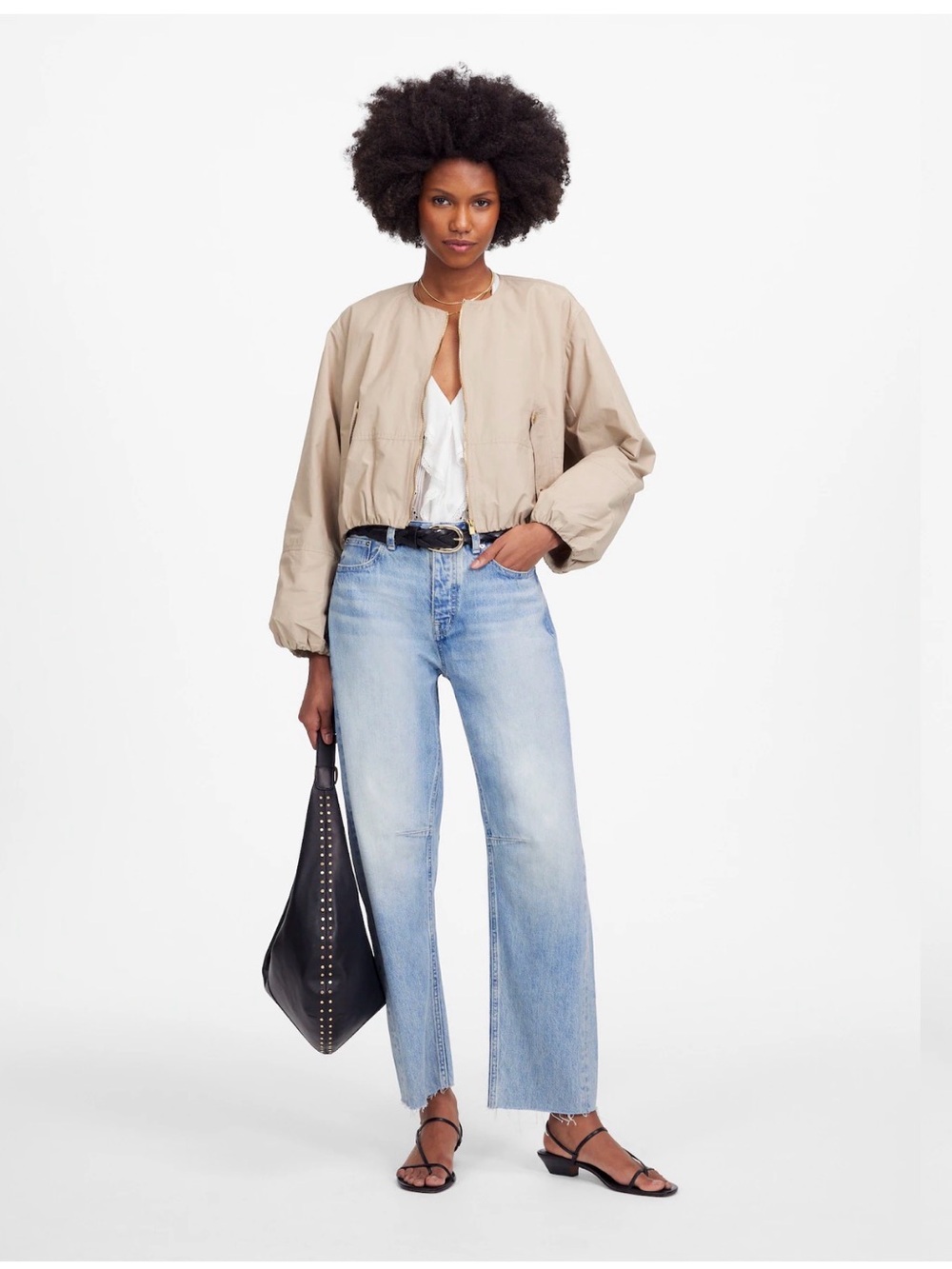 Madewell Light Wash Darted Barrel Jeans - Light Blue